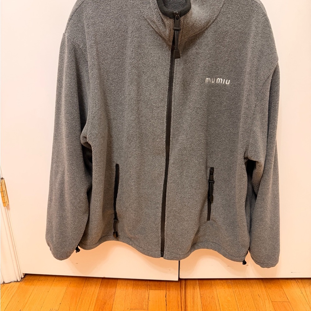 Miu Miu Gray fleece zip up Jacket